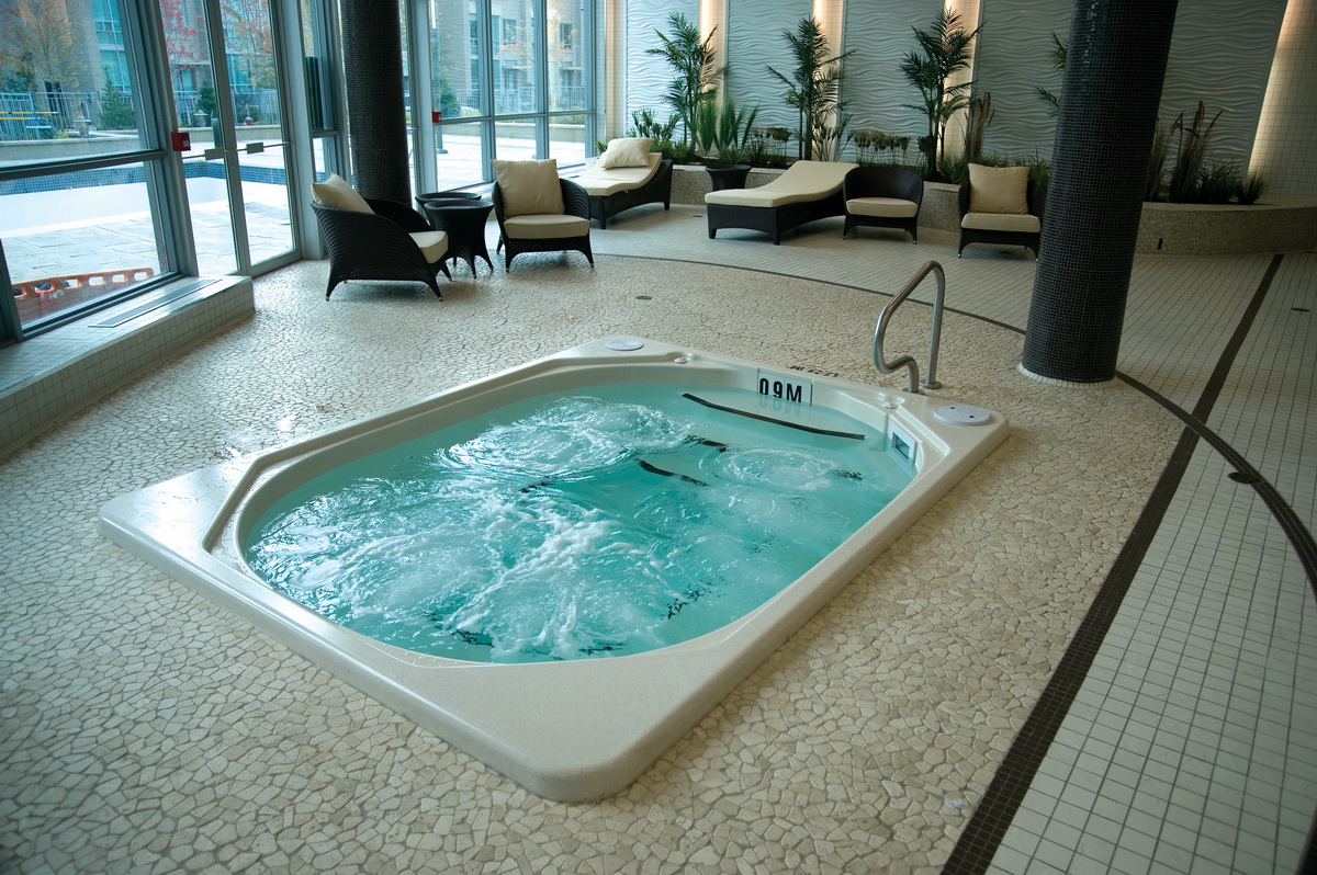 Commercial hot tub installation