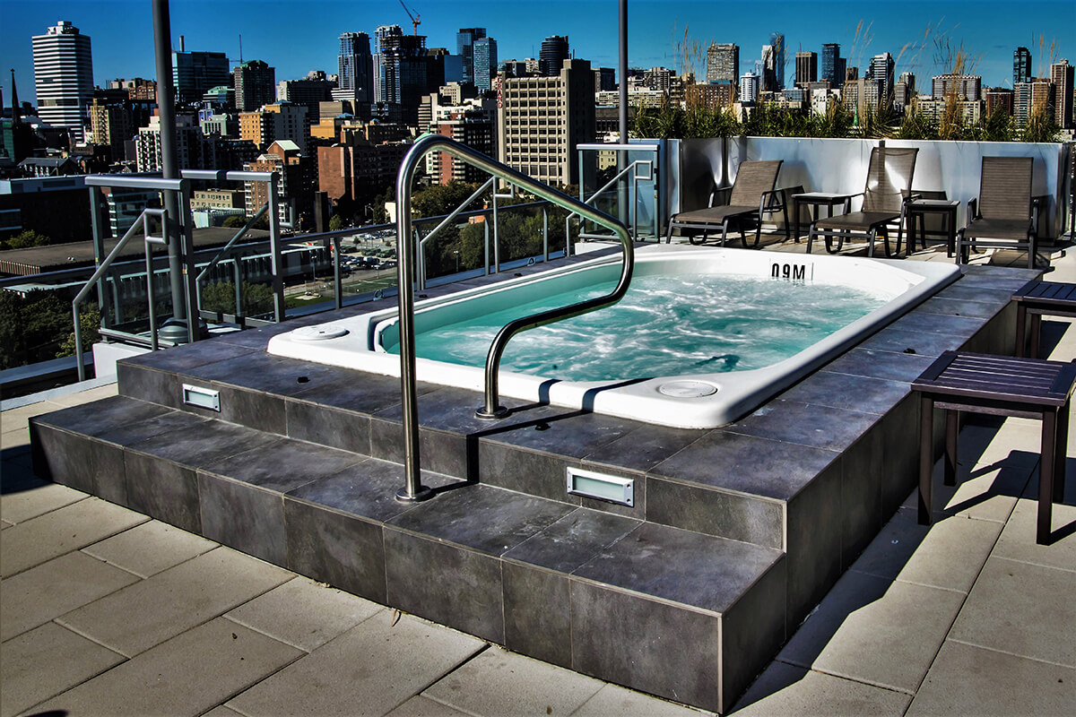 Commercial hot tub installation