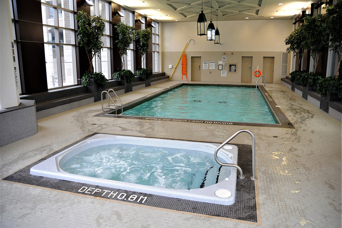 Commercial hot tub installation