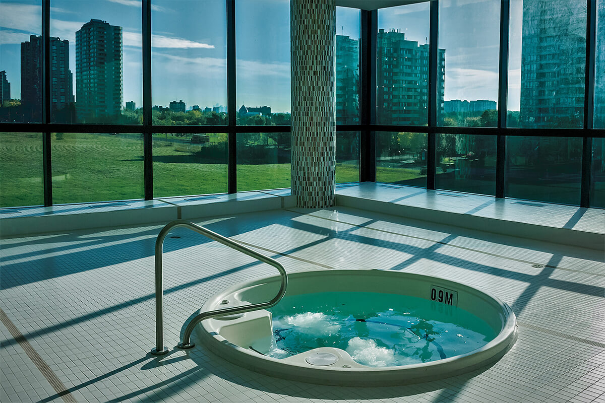 Commercial hot tub installation