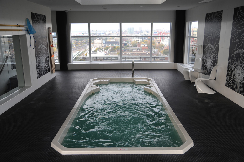 Commercial hot tub installation