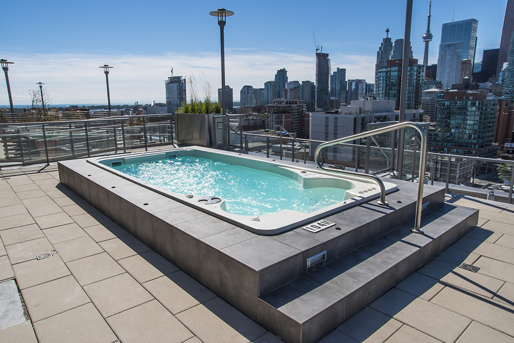 Commercial hot tub installation